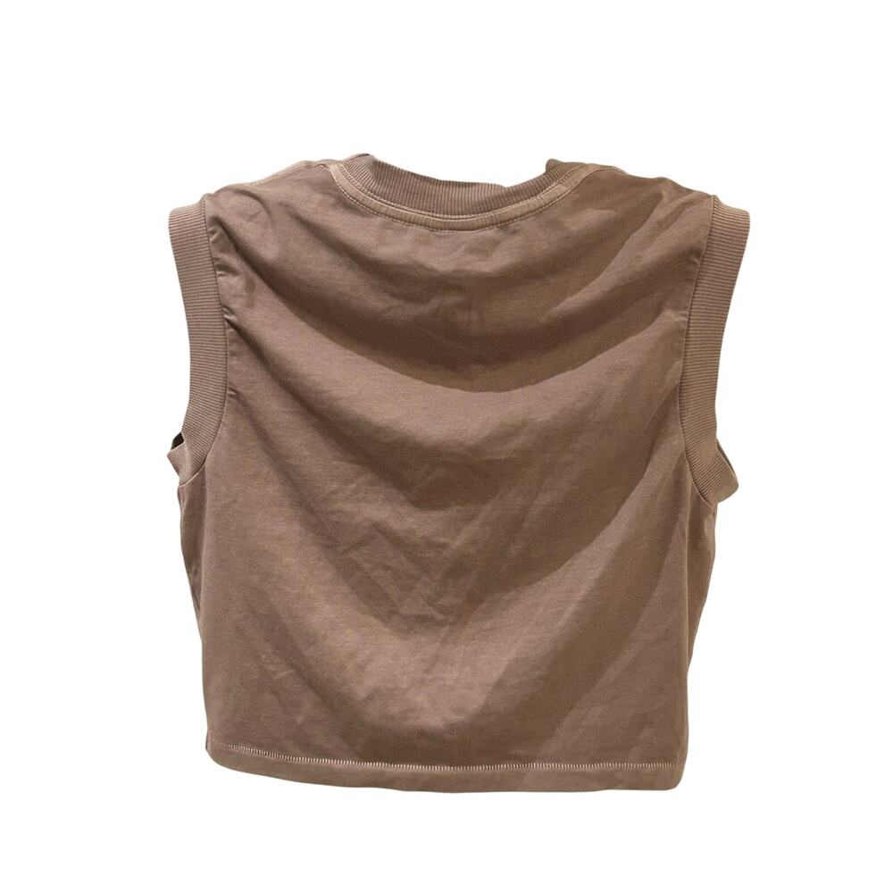NWT Skims Womens Brown Basic Cropped Shirt Size S - Picture 2 of 4